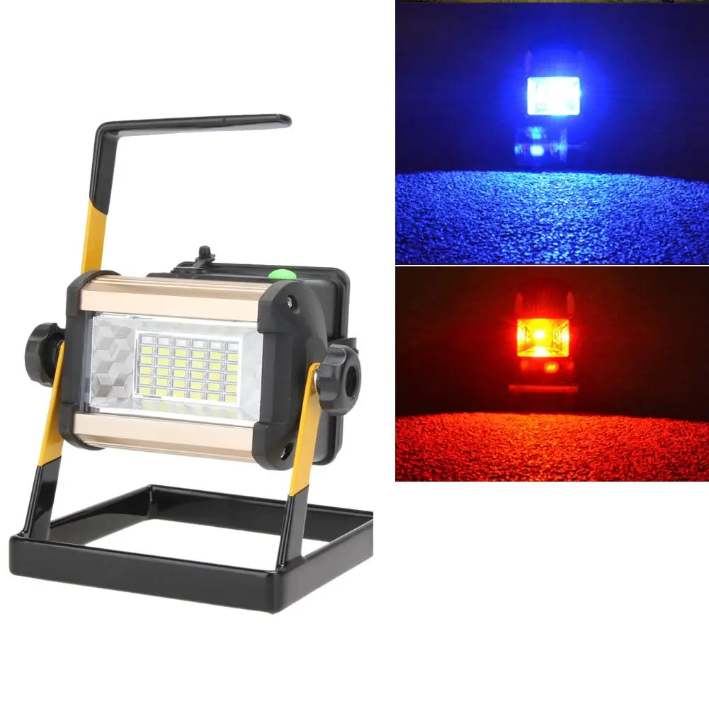 Foco de luz LED portátil para trabajo, lámpara de Camping, linterna, proyector recargable, batería 18650, F2, 36LED