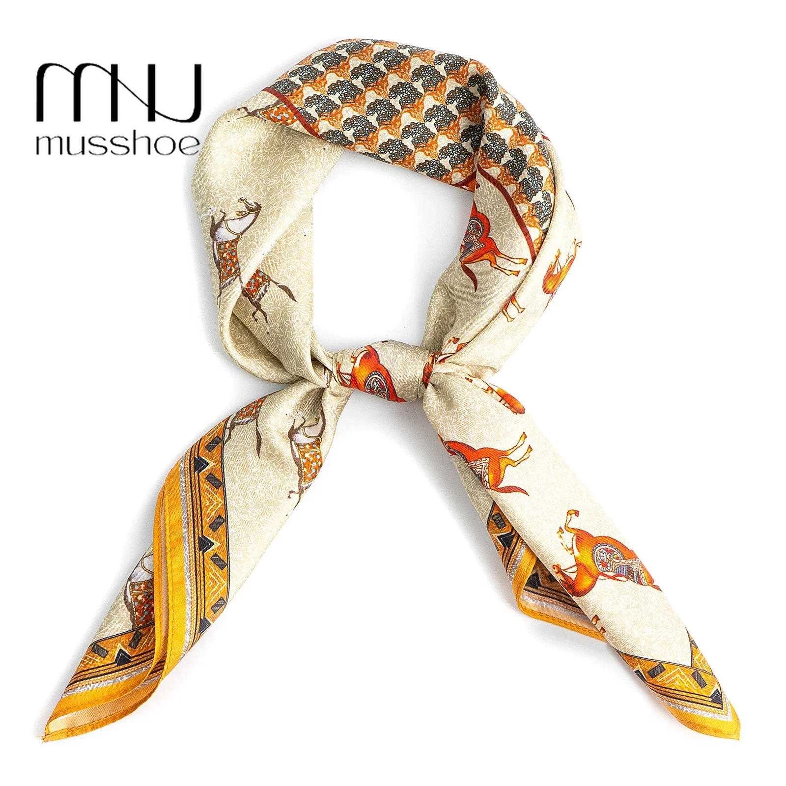 MUSSHOE-bufanda de seda de morera 100% auténtica para mujer, pañuelo cuadrado para la cabeza, 65x65cm, Hijabs, envolturas decorativas