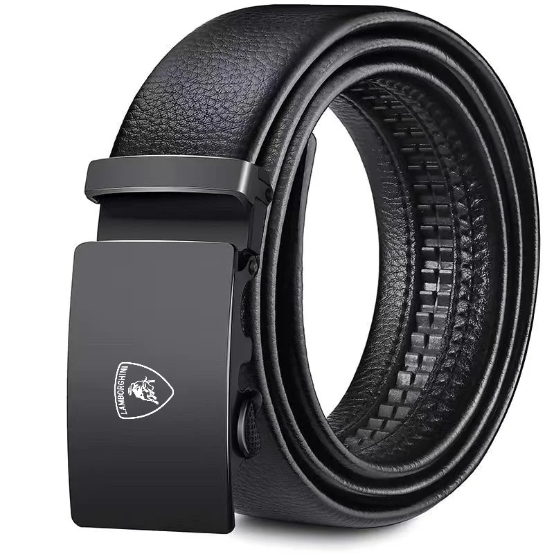 Cinturones de cuero metálicos para hombre, cinturones de negocios con hebilla automática para Lamborghini LP570 LP610 Urus LP700 LP770 Gallardo Aventador