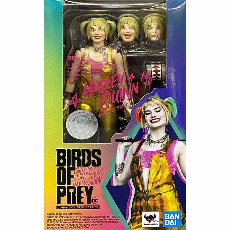 Bandai Birds of Prey Anime Figure SHF Harley Quinn Action Figure Collectibles Model High Poseability Toys For Boys Gift