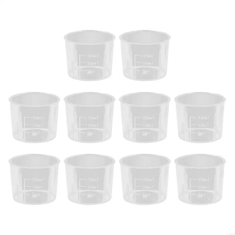 C63A 15ml RUSELHE CLARE GRADUIDO PLÁSTICO COMPAÇÕES PARA CONUTAÇÃO LABORATÓRIA 10pcs