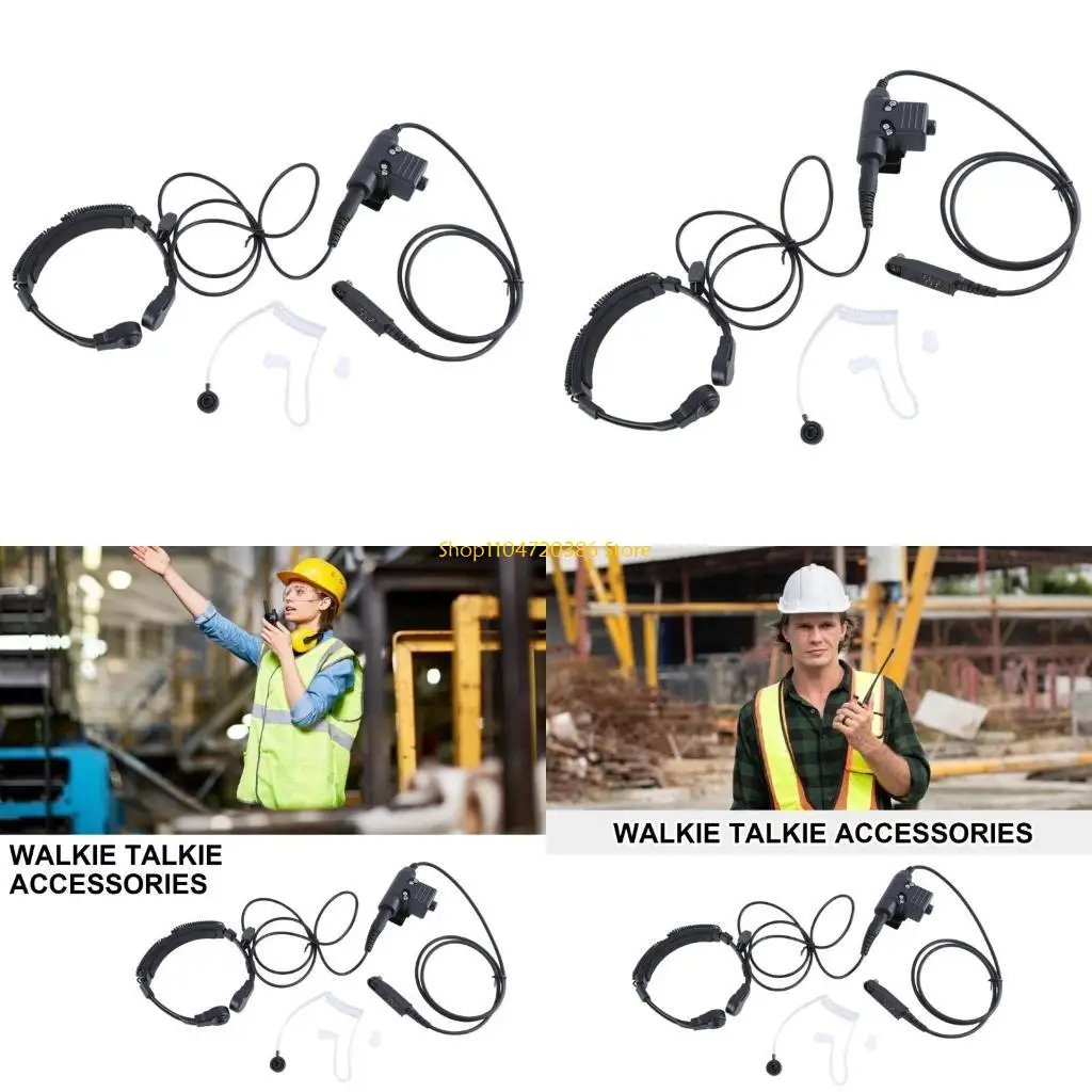 

K0EA Модернизированная воздушная трубка с вибрацией в горле, микрофонные гарнитуры, акустическая трубка, наушник для раций UV9R