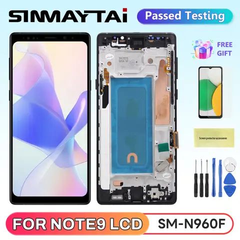New Note 9 LCD For Samsung Note9 LCD Display Touch Screen Digitizer Repair Parts with Frame N960F N960D/S Replacement 100% Test