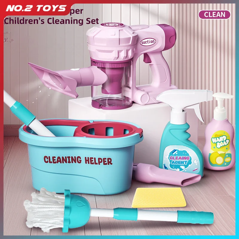 Simuler les outils d'aspirateur, ensemble de nettoyage et de nettoyage, jeu de maison pour enfants, jouets de jeu de rôle éducatifs précoces, cadeaux de noël