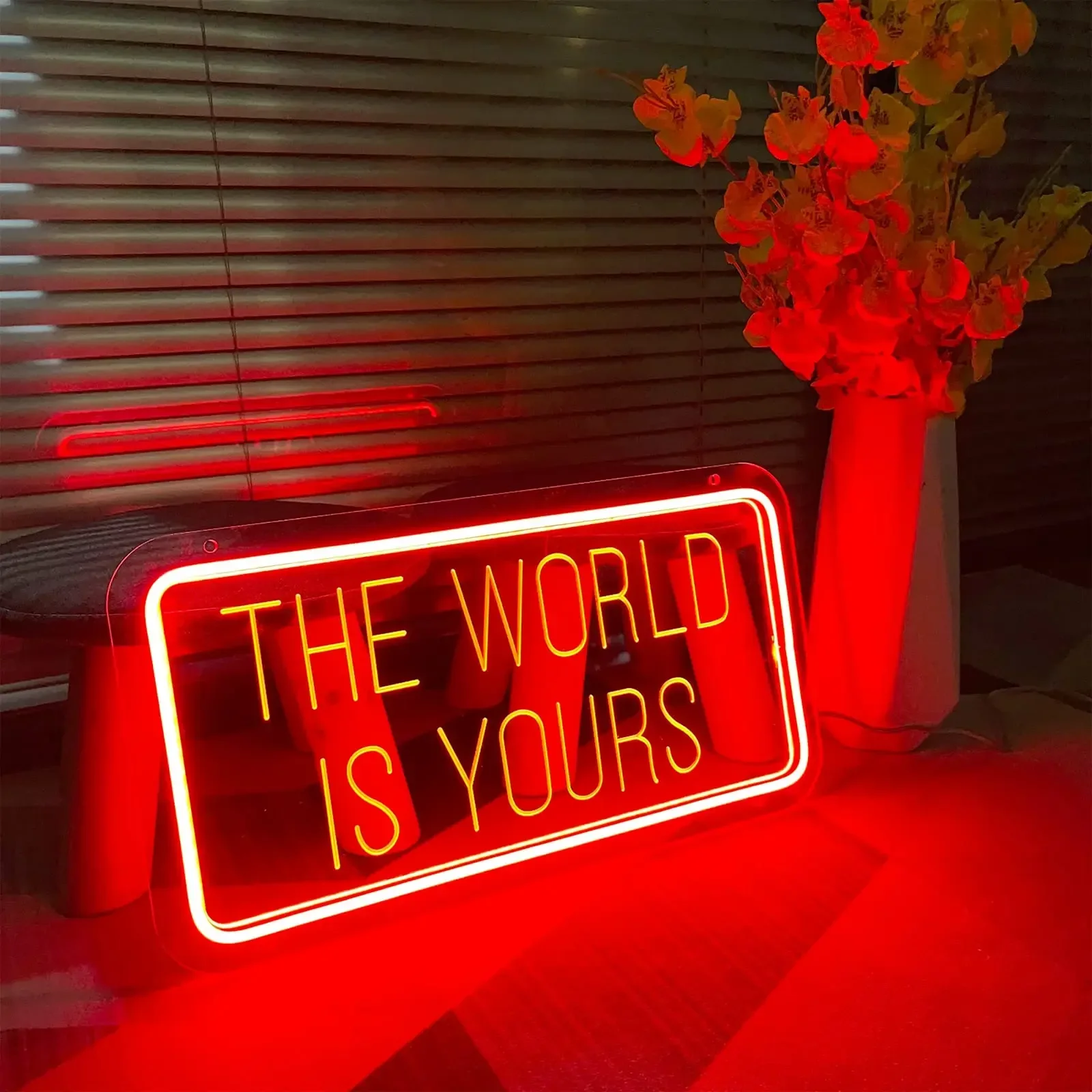 

12 Colors The World Is Yours Neon Sign Carve Personal Custom Made Led Light For Gaming Room Decoration Neon Letters on The Wall