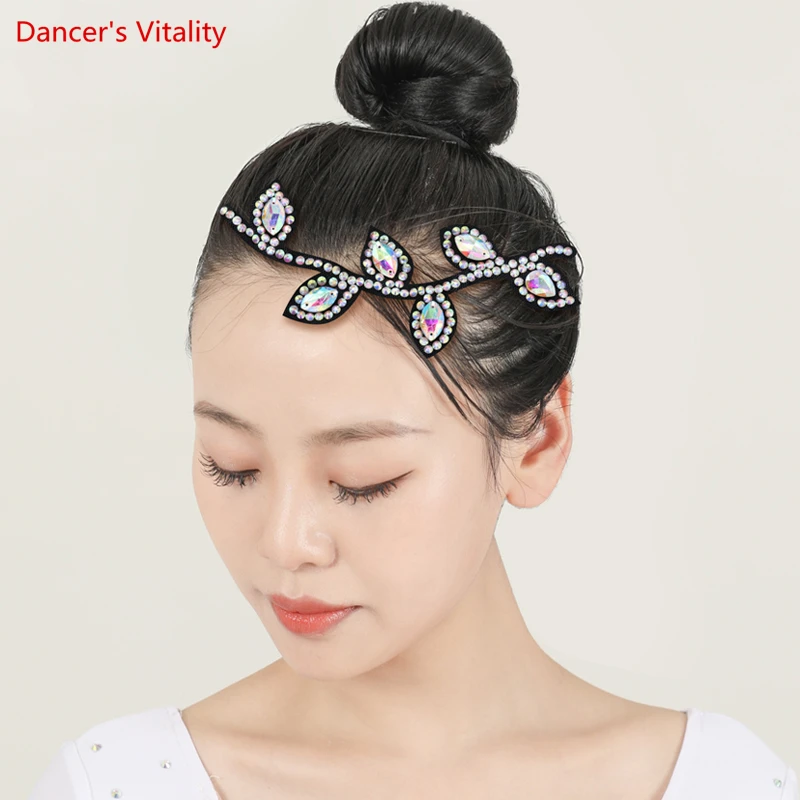 Latin Dance Accessories Headdress Flower Dance Performance Jewelry Customization Diamond Flower Dress Competition Accessory