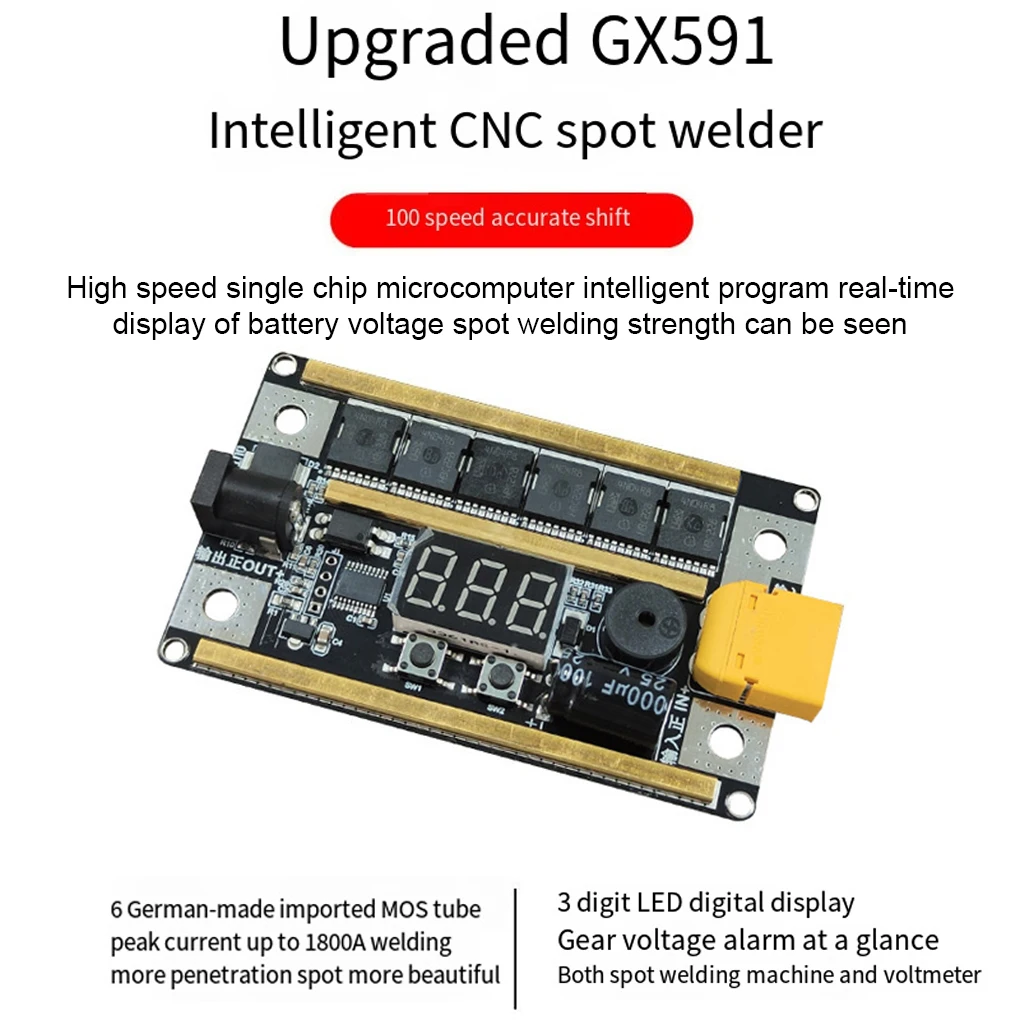 99 Gears 8V-24V Spot Welder Kit Digital Power Adjustable Spot Welding Pen Control Board Nickel Sheet For 18650 Lithium Battery