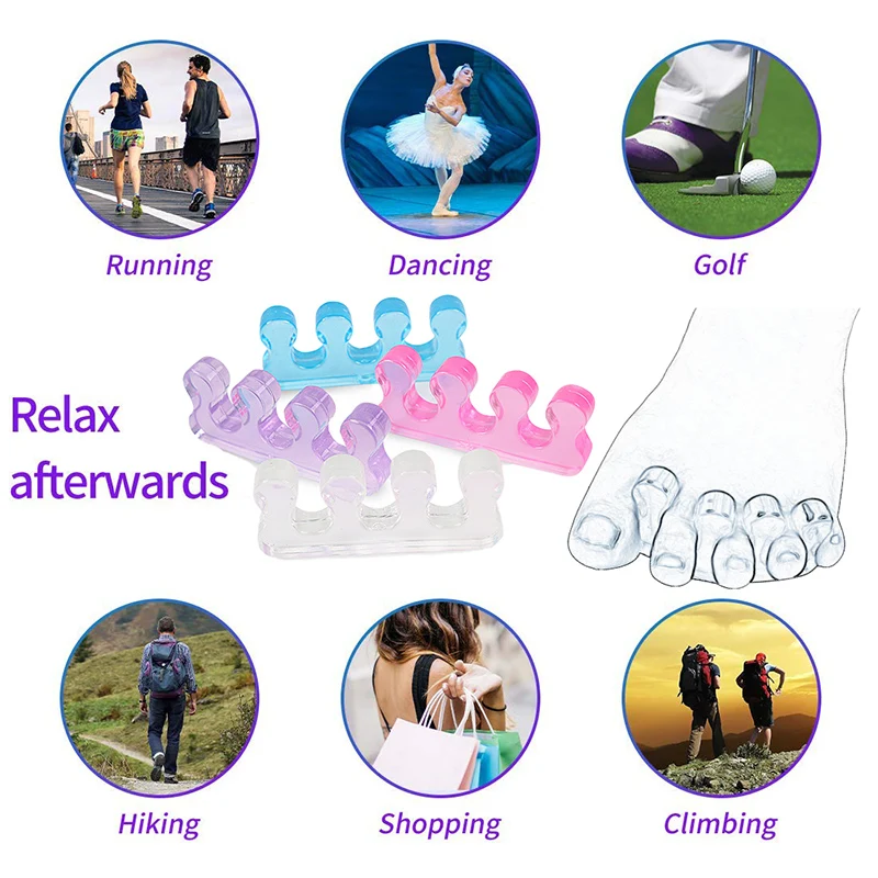 Pexmen 2 pièces séparateurs d'orteils pour pédicure séparateurs d'orteils pour femmes entretoises d'orteils de pédicure pour separer les ongles des pieds ou des ongles