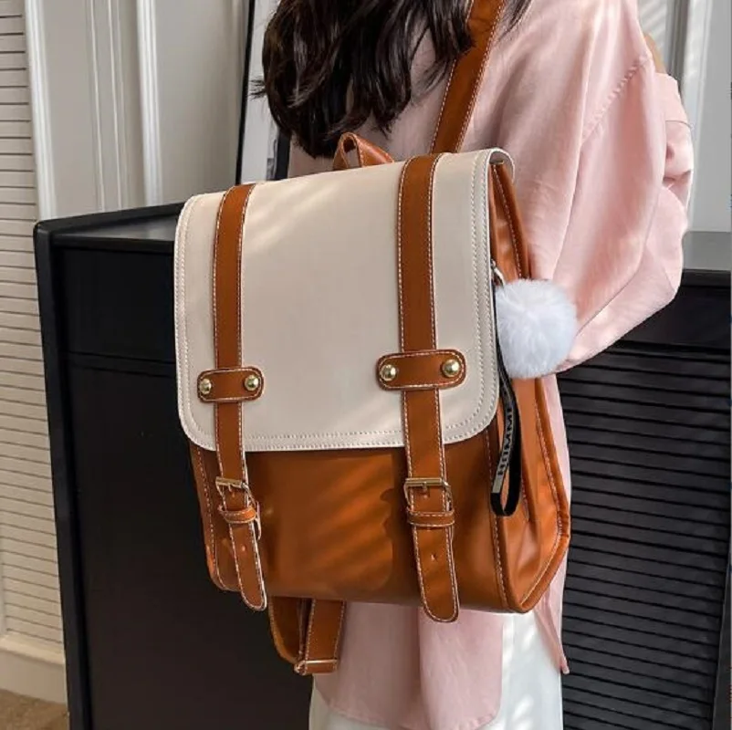 

New Korean Fashion Preppy Style Backpack High Quality Large Capacity Travel Shoulder Bags Student Notebook School Bag Totes