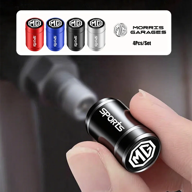 For MG4 MG5 MG ZS MG HS MG Marvel R 4Pcs Metal Tire Valve Stem Caps Dustproof Wheel Air Valve Covers Exterior Car Accessories
