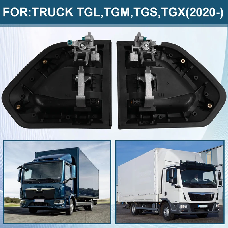 1Pair Outer Door Handle Trim Panel With 2 Keys For MAN TGL TGM TGS TGX Truck Tractor 81.62641-5012 81.62641-5013