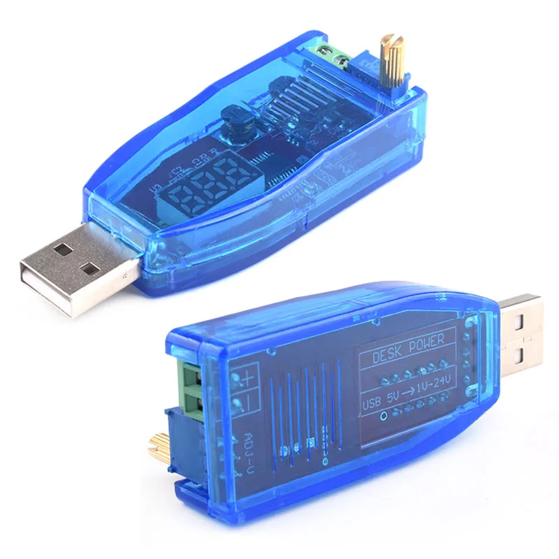 1pc DC-DC 5V to 3.3V 9V 12V 24V USB Step UP / Down Power Supply Module Adjustable Boost Buck Converter Out DC 1.0V-24V With Case