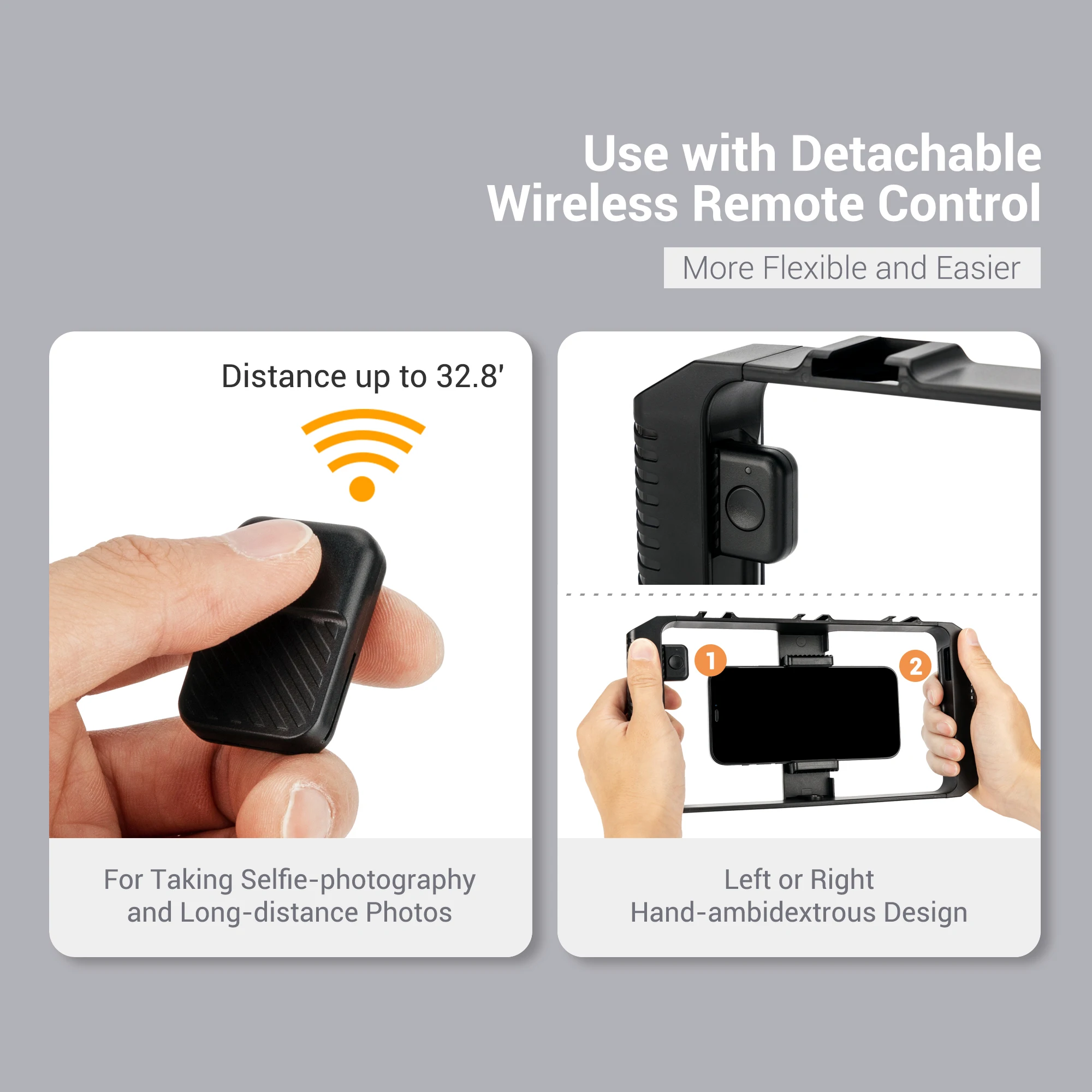 สมาร์ทโฟนวิดีโอ Rig ภาพยนตร์ทำกรงโทรศัพท์วิดีโอ Stabilizer ขาตั้งกล้องสำหรับ iPhone Android ด้วยรีโมทคอนโทรล
