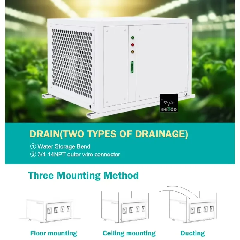 750 Pints Industrial Dehumidifier Greenhouse Dehumidifier Grow Room Air Dryer Grow Room Dehumidifier Plant Growing Commercial