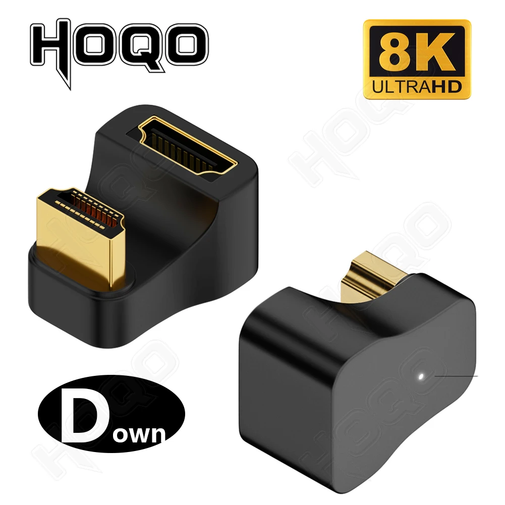 2 stuks HDMI 2.1, U-vormige hoek, display-adapter, 8K, HDMI 2 stuks HDMI 2.1, U-vormige hoek, display-adapter, 8K, HDMI