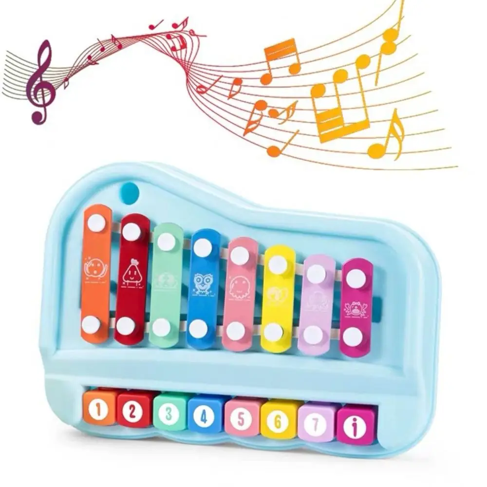 

Plastics 8-note Xylophone Piano Toys Hand Knock Puzzle Music Instruments Montessori Toys Percussion Instrument 2 in 1