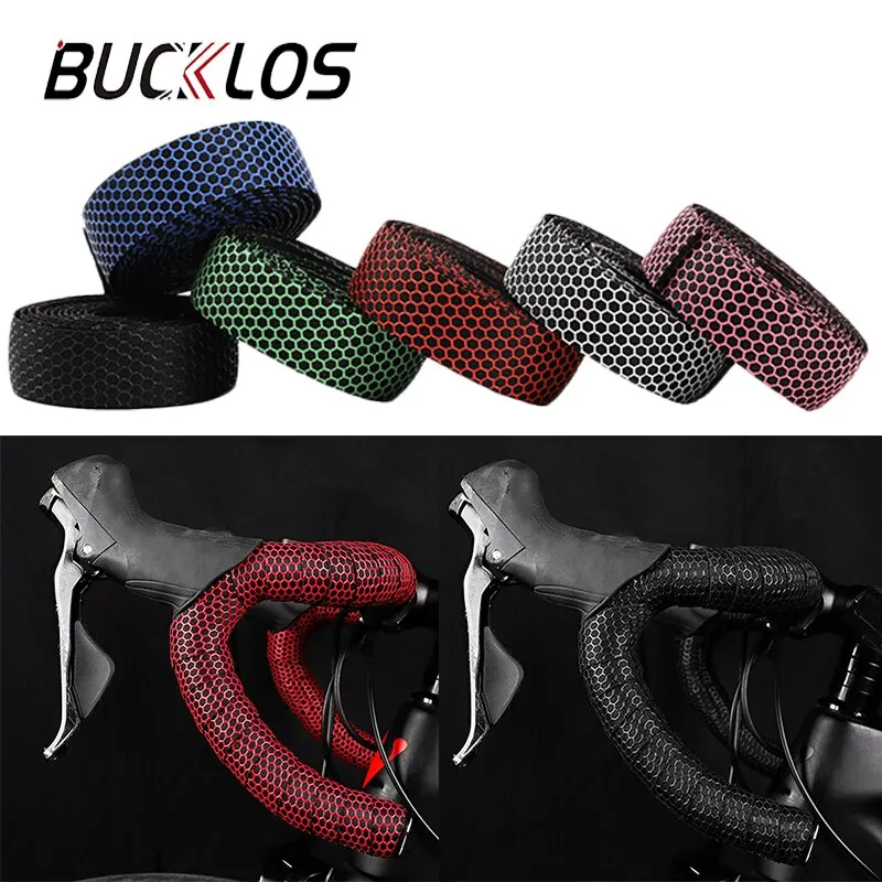 BUCKLOS Road Bike Handlebar Tape Anti Slip Silica Gel Handlebar Tape Shock Absorption Cycling Bar Tape Bicycle Accessories
