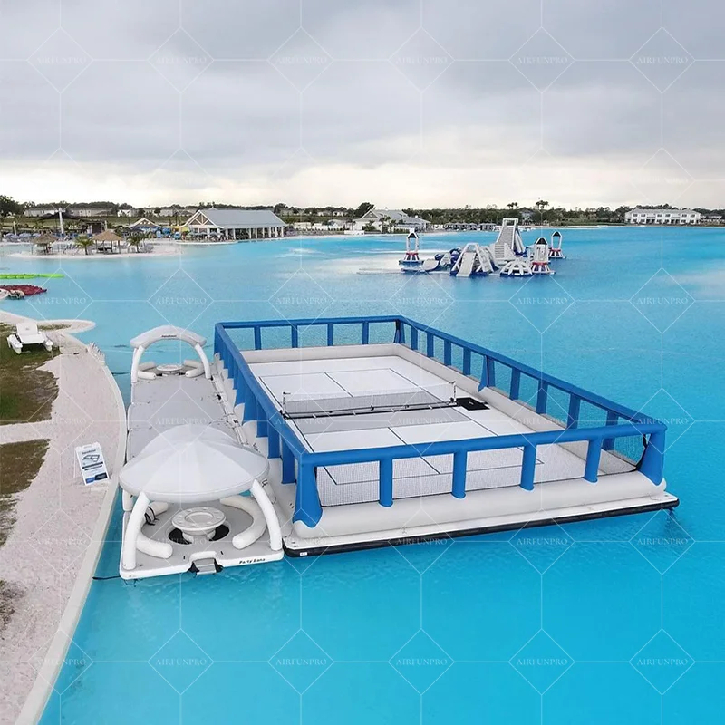 

Customized Inflatable Floating Island Pickleball Court Water Sport Tennis Platform For Jet Ski Amusement Facilities For Swimming