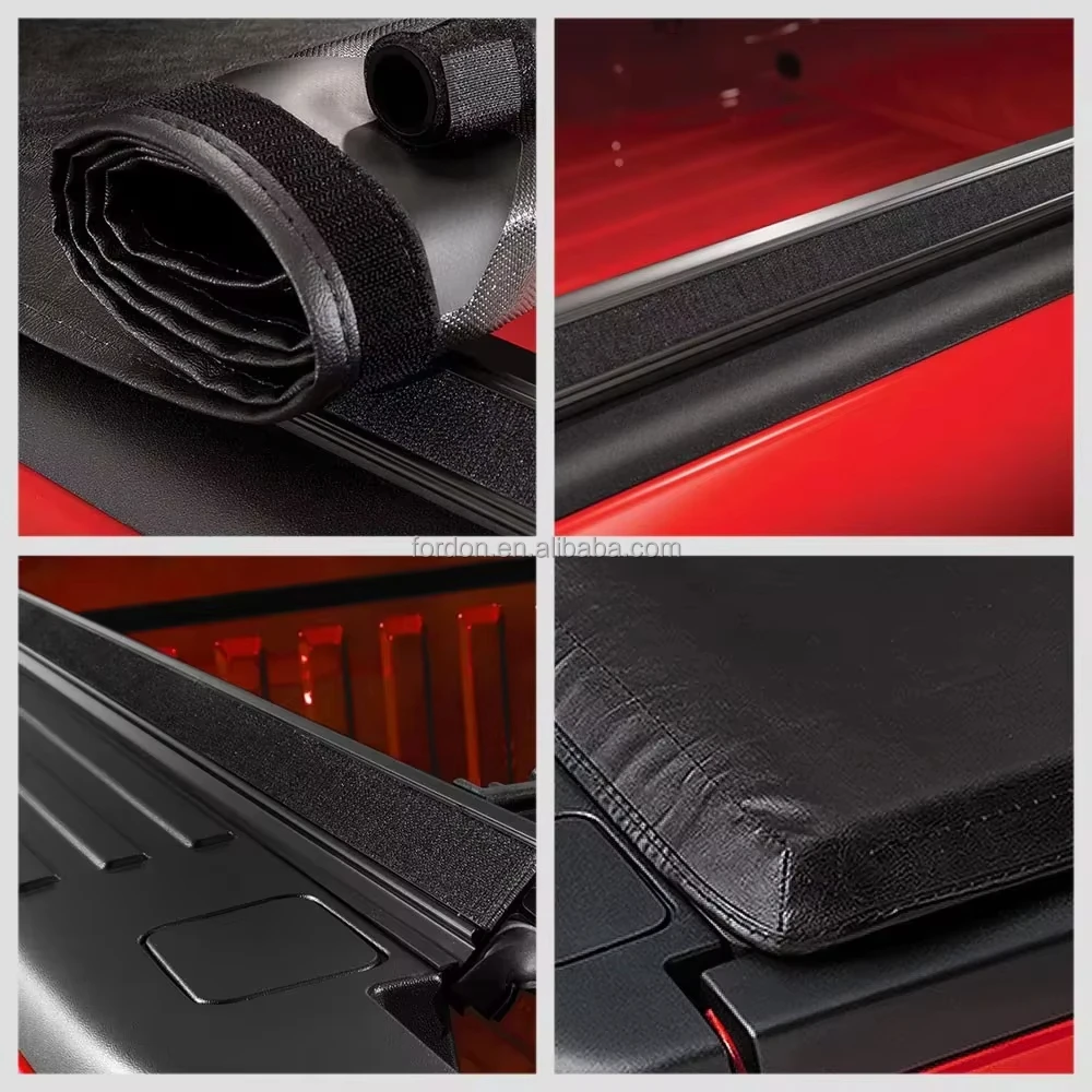 Custom Waterproof Locking Soft Vinyl Roll-Up Truck Bed Tonneau Cover for NP300  F150 Ram Frontier