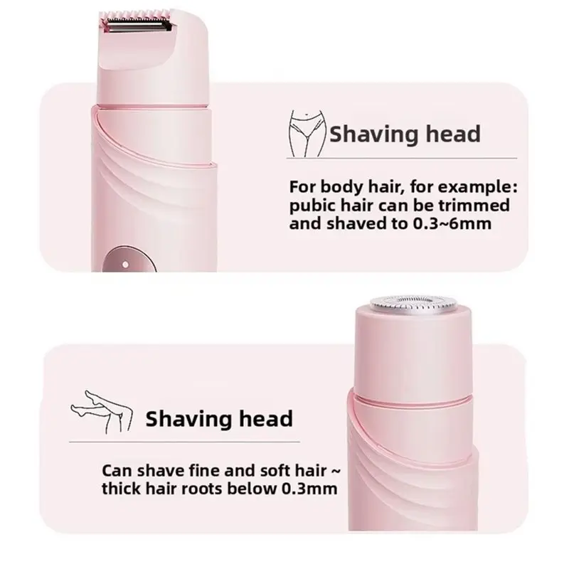 [Affordable】 Portable Electric Body Shaver Double Head Precision Trimmer LED Battery Display Painless Hair Removal A