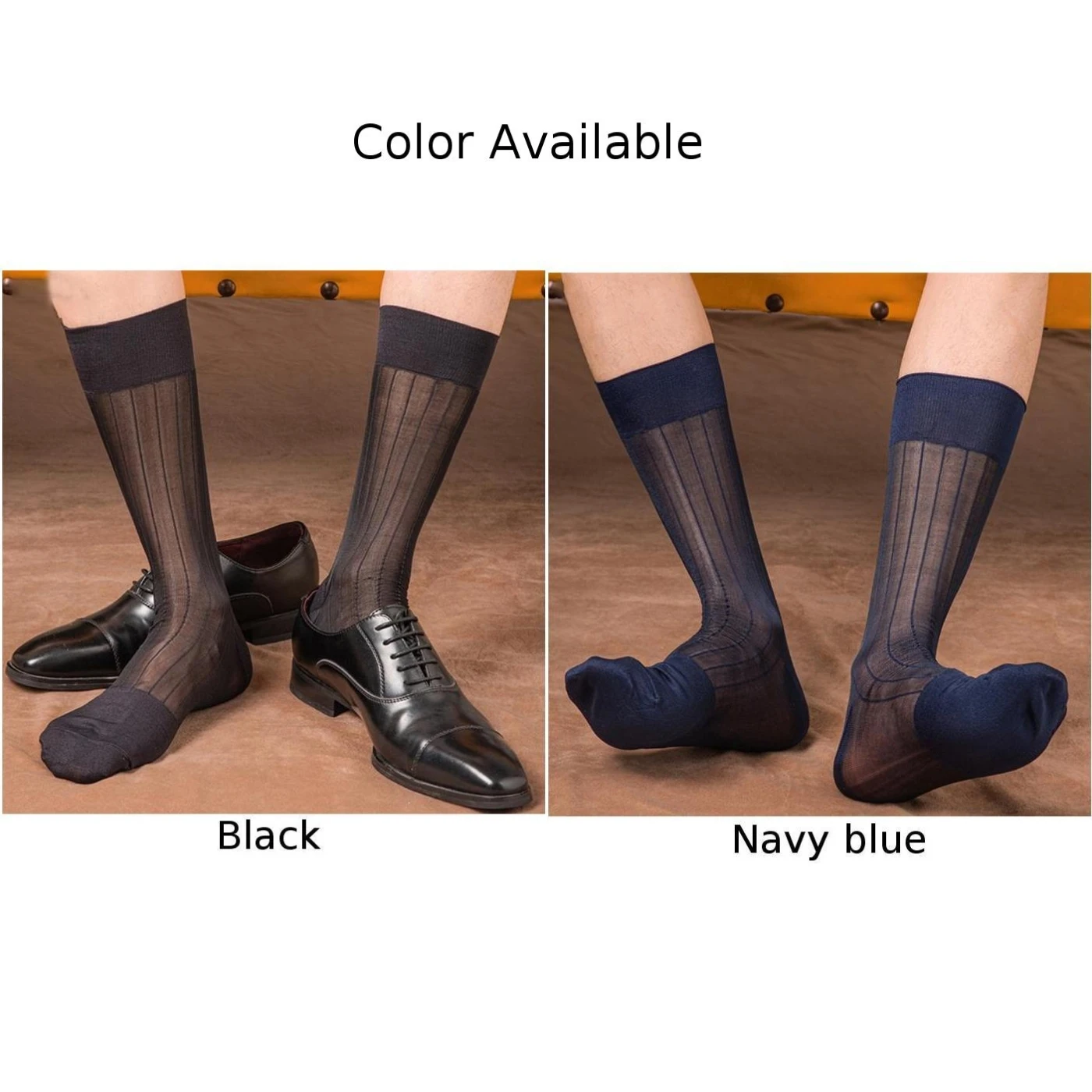 UK AU Größe 4-11,5 Durchsichtige Röhrensocken Herren Sexy Strümpfe Gestreifte Kleidersocken Business-Socken Ultradünne formelle transparente