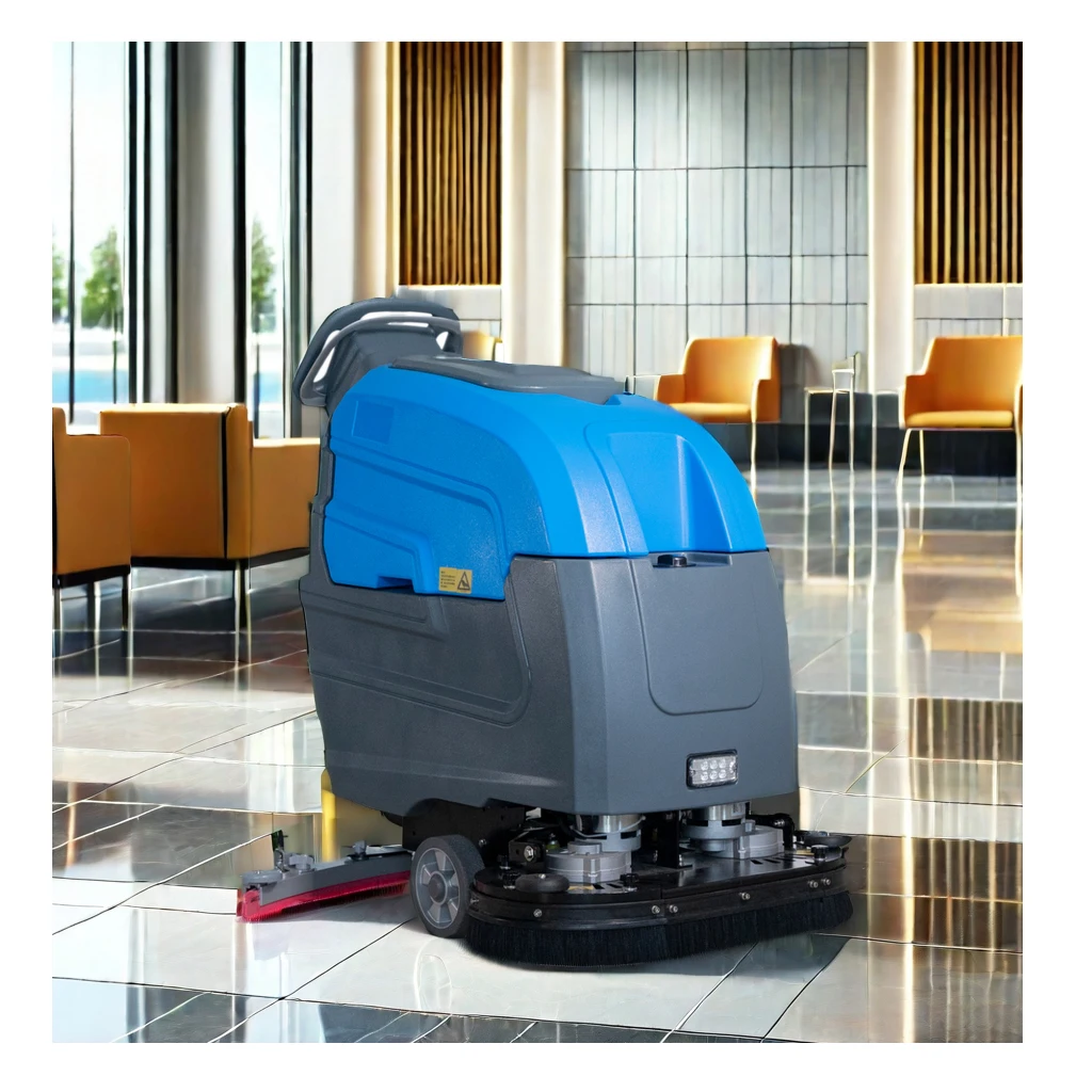 X75 เครื่องขัดพื้นแบบมืออาชีพเดินหลังเครื่องขัดพื้นเชิงพาณิชย์เครื่องทําความสะอาดกระเบื้องแปรงคู่เซรามิกไฟฟ้า