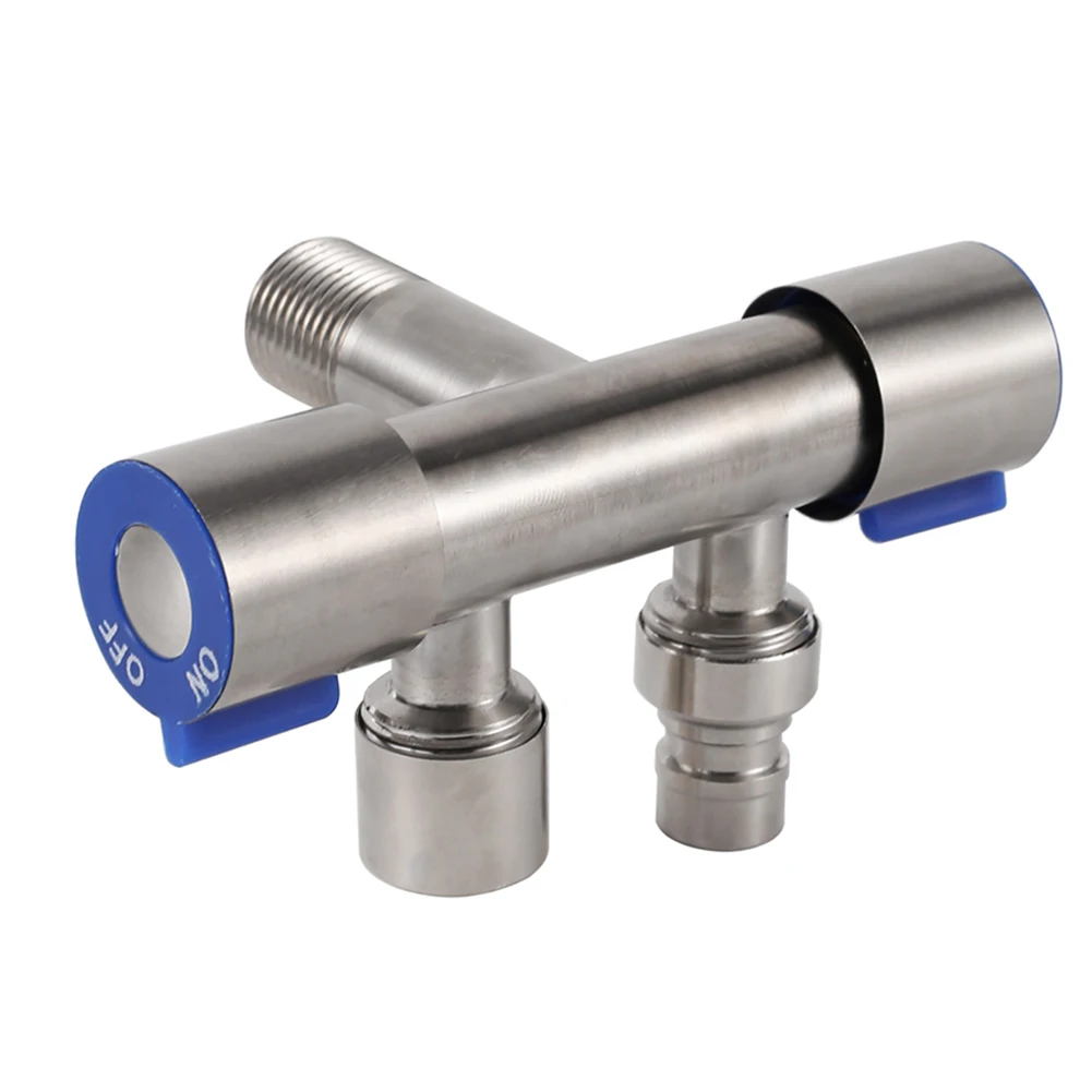 Dual Control Water Distributor Filling Valve Double Control Angle Valve Faucet Use Stainless Steel Construction