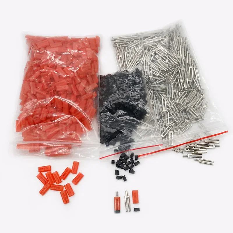 

500pcs/lot Dental Red Twin Pins Dental Lab Double Dowel Pin with Rubber Sleeves