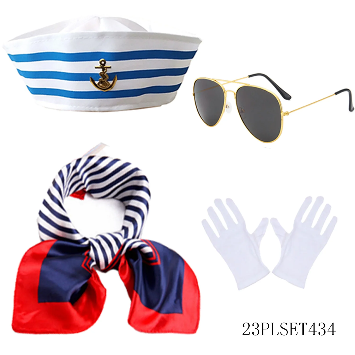 PESENAR vrouwelijke matrozenkostuum feestaccessoires, geschikt voor marineblauwe matrozen om aan te kleden voor feesten