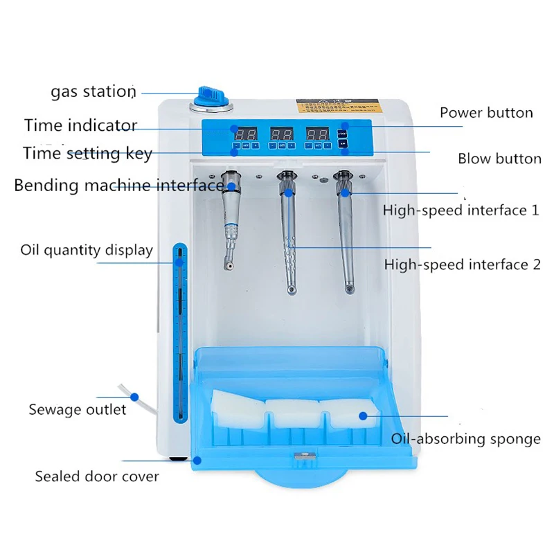 12v  Dental Equipment Machine Maintenance Oiling Machine Oral Dentistry High And Low Speed Machine Cleaning Oiling Machine