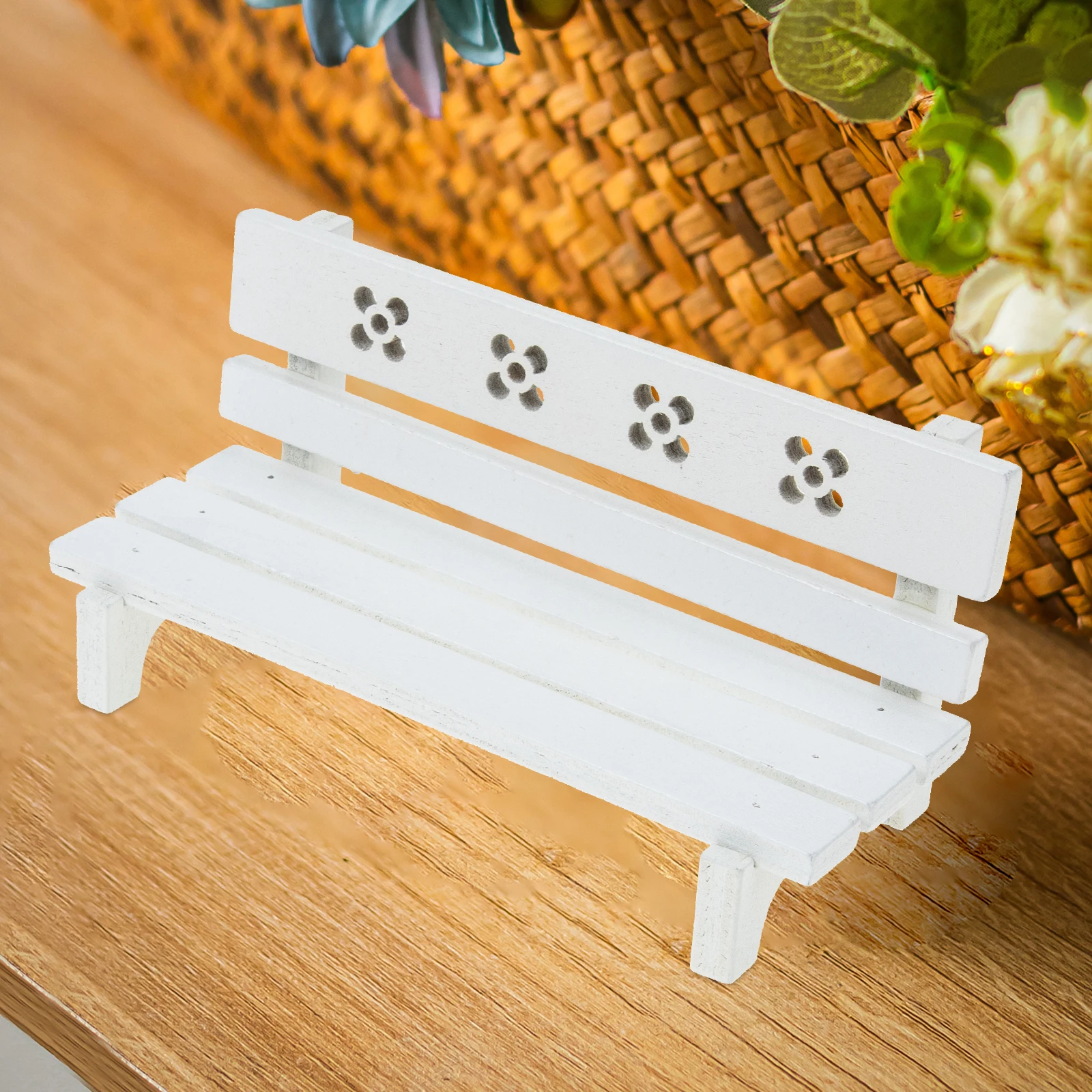 Drewniane Ozdoby na Ławki Parkowe Małe Ławki Miniaturowe Akcesoria do Domku dla Lalek Wróżkowe Mikro Krajobrazy Meble