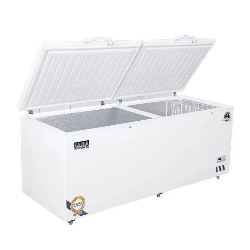 Commercial Chest Freezer Large Capacity Horizontal Double Doors Deep Freezer Dual Temperature Fridge for Restaurant Supermarket