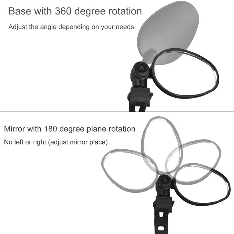 Bike Rearview Mirrors Adjustable Rotatable Handlebar End Mount Mirror Easy Install For MTB Road Bike