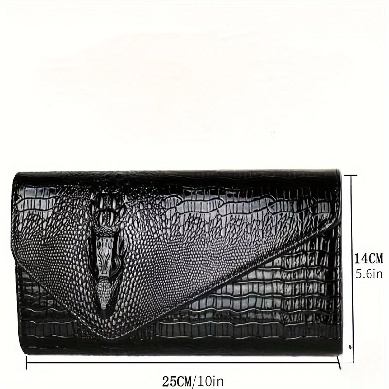 Women\'s stylish clutch bag Large capacity crocodile print crossbody shoulder bag