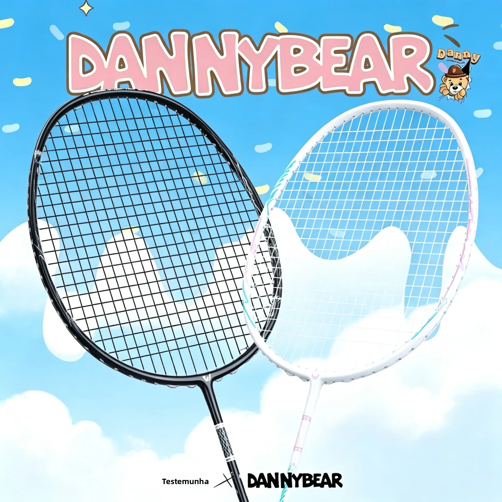 ultra-light-carbon-fiber-badminton-racket-5u-danny-bear-single-racket-high-aesthetic-value-for-students-sports-fitness