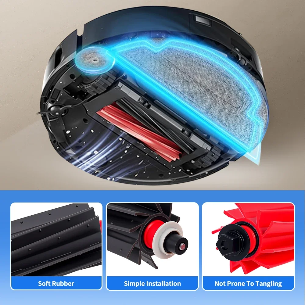 Hauptbürstenzubehör für Roborock S8 MaxV Ultra G20S V20 P10S Pro P10S Pro Plus Roboter-Staubsauger, abnehmbare Rollenbürsten