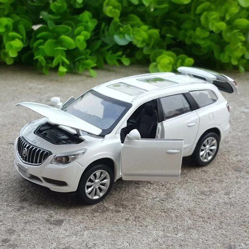 Buick Enclave SUV modelo de coche de aleación, vehículo de juguete de Metal fundido a presión, sonido y luz, colección de alta simulación, regalo, 1:32