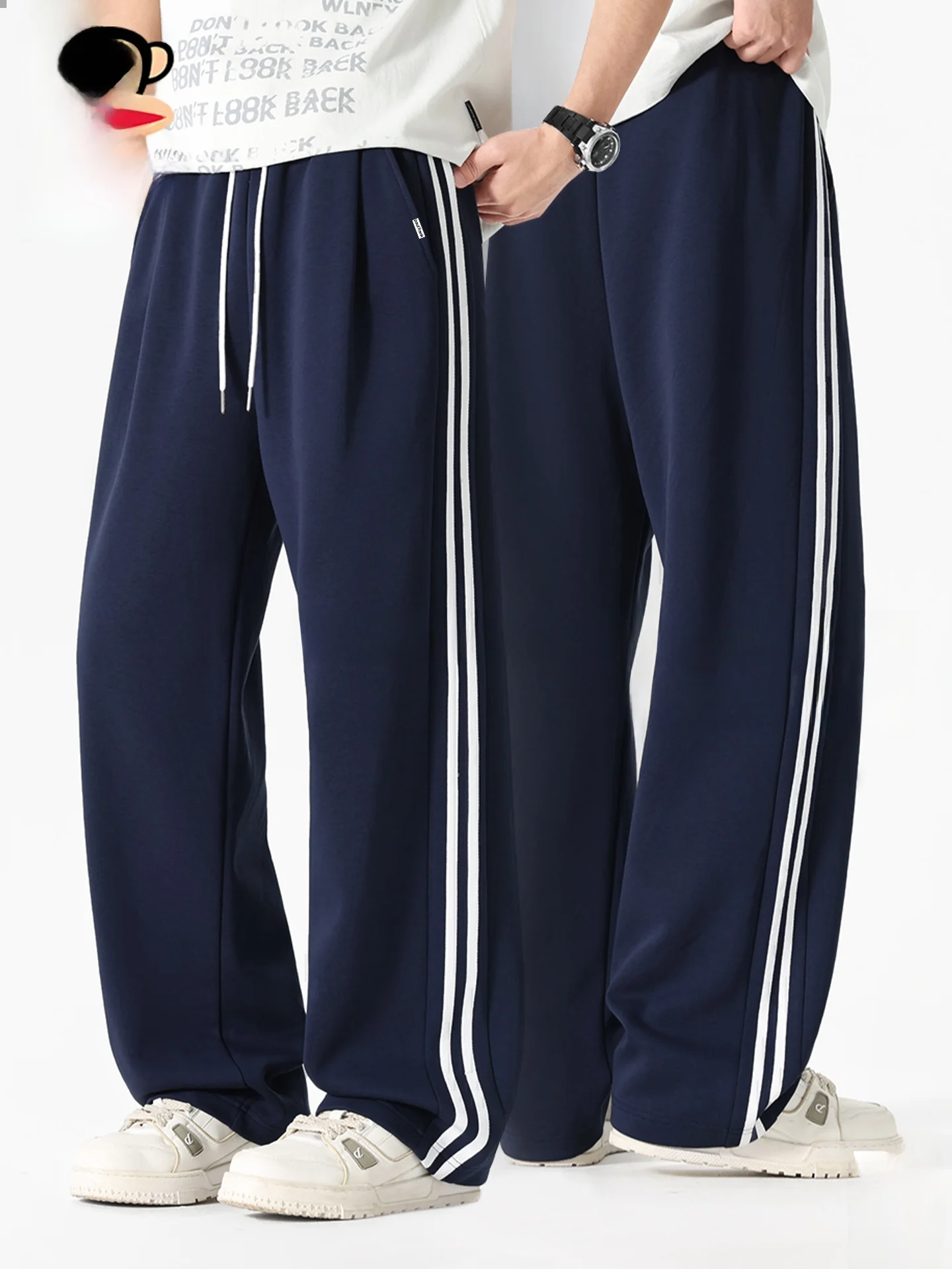 

Мужские повседневные брюки American Sle Spor: весенние, с широкими штанинами, в полоску, из хлопка, в уличном стиле