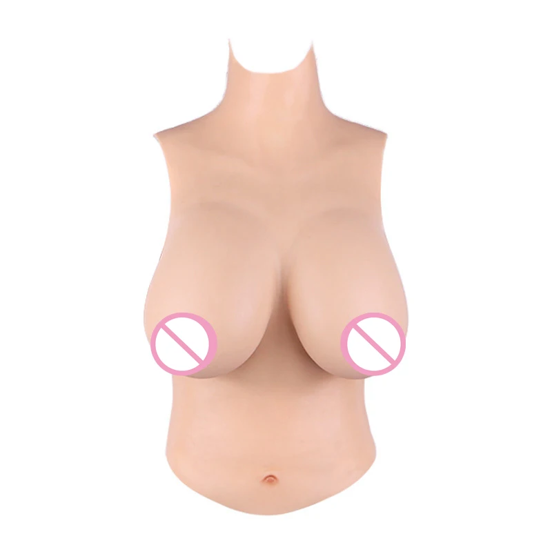 Cotton Breast Forms Half Body Fake Boobs G Cup Artificial Chest Crossdresser Transvestite Cosplay Drag Queen Belly Button Nipple