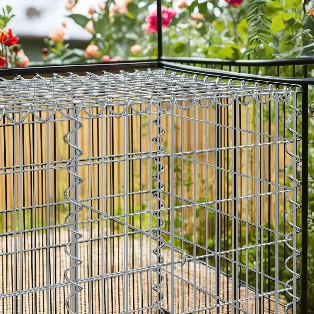 Корзина Gabion из оцинкованного железа с крышкой - 98. для X3 9. X3 9.4 Опора для сада на открытом воздухе