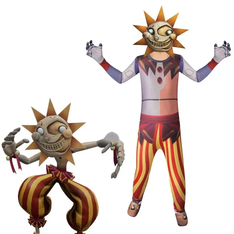 A Bear House Costume Anime Sundrop FNAF Sun clown Cosplay Clothing Boys Girls Bodysuit With mask Carnival Pp1p2t 2025 New