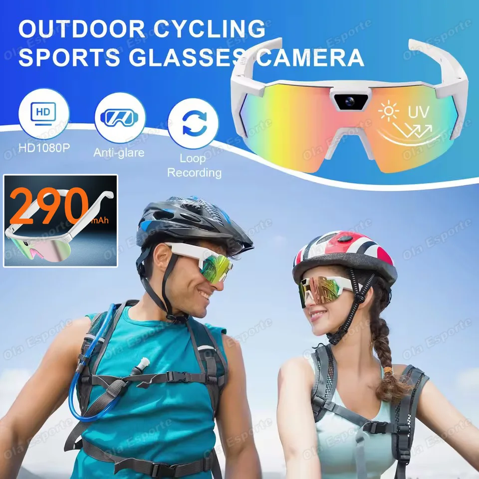 

Outdoor AI Smart Cycling Glasses Camera Video Record Real-time Translation BT Call ChatGPT 290mAh Sports Eyewear for Men Women