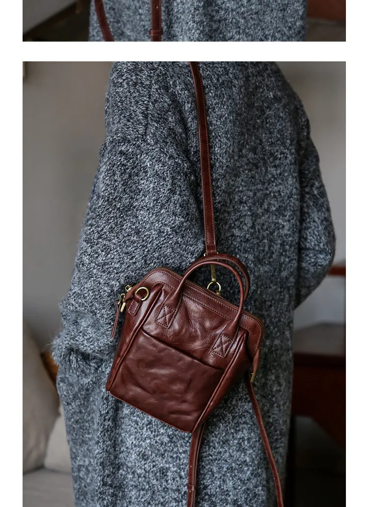 PNDME Modedesigner handgefertigter Damen-Multifunktionsrucksack aus echtem Leder, lässige Outdoor-Handtasche aus Rindsleder für den täglichen Gebrauch. – Detail 7