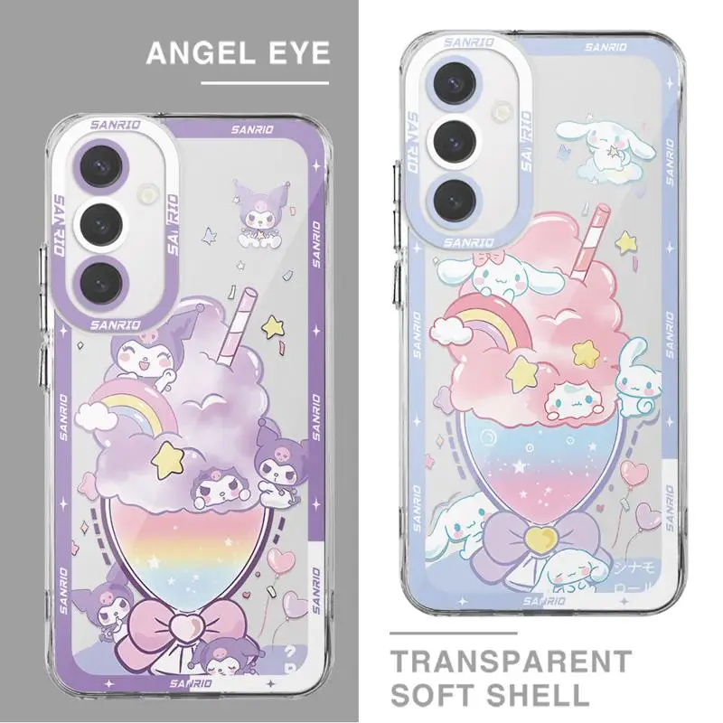 Simpatica custodia per telefono Kuromi Cinnamoroll per Samsung Galaxy A31 A72 A52 5G A12 A50 A32 A51 4G A21s A71 A22 Cover morbida trasparente