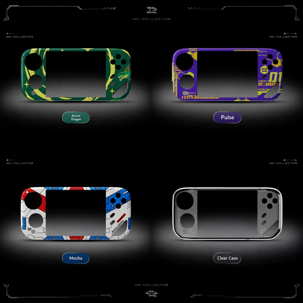 Image of Neue MINILOONG Ersatz-Frontabdeckung Magnetisches Modulares Gehäuse für Pocket 1 Spielkonsole DIY Personalisiertes Grüner Drache Zubehör