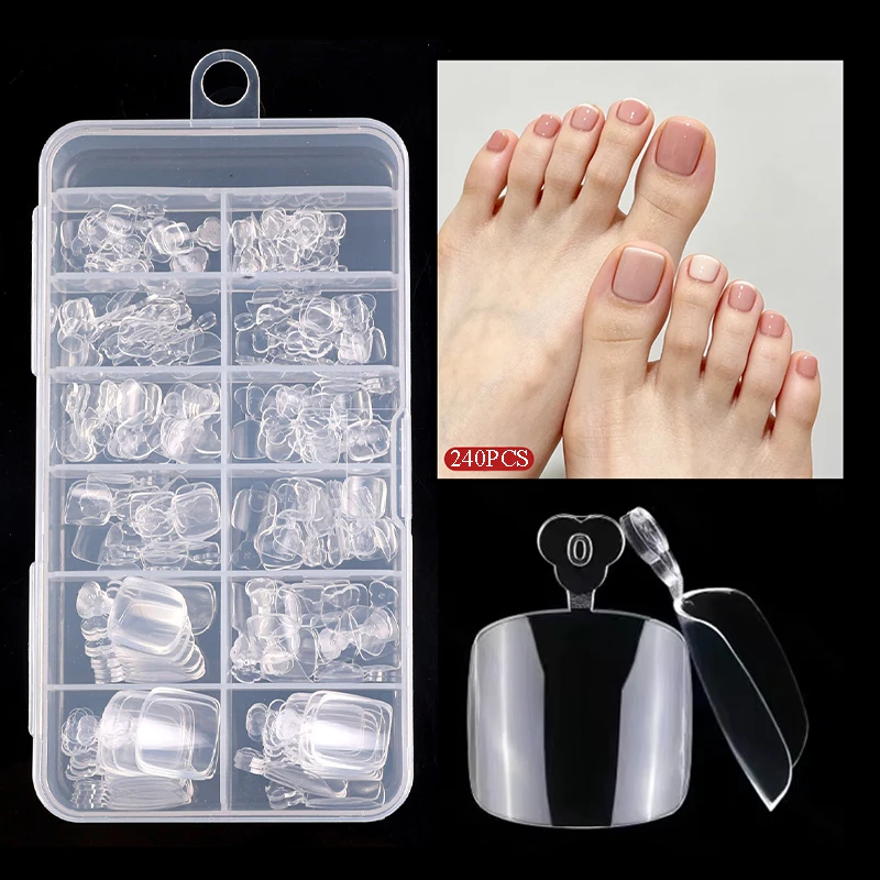 240pcs/box toenail sheets, scratch free, ultra-thin, traceless, transparent toenail art patches