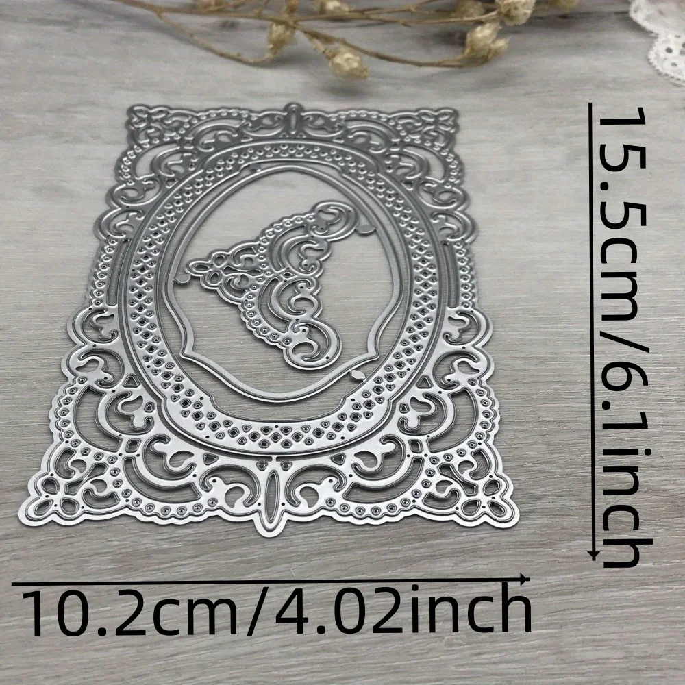 1 قطعة قوالب القطع المعدنية قطع يموت قالب إطار مستطيل الديكور قصاصات ورقية كرافت شفرة لكمة الإستنسل يموت #3