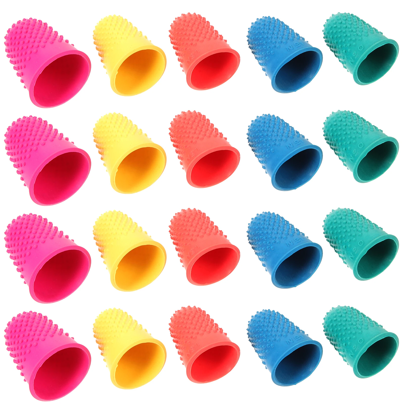 

20pcs Anti-slip Finger Protectors Rubber Covers Compact Cots Reusable Non-slip Wear-resistant Home Supplies Gaming Sewing Coins