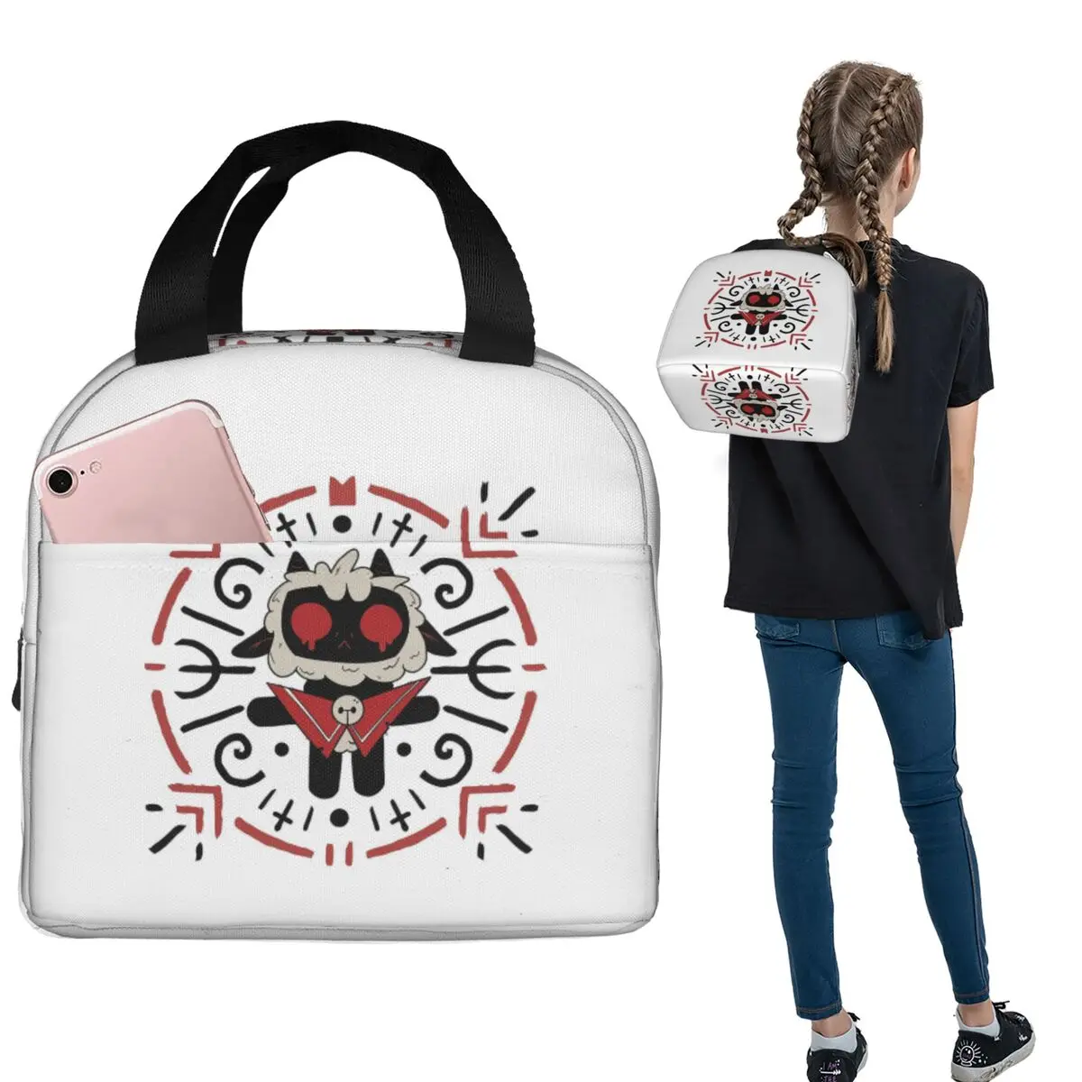

Изолированная сумка для обеда Cult Of The Lamb Magic Circle для женщин и детей, портативные коробки для еды, термосумка для обеда