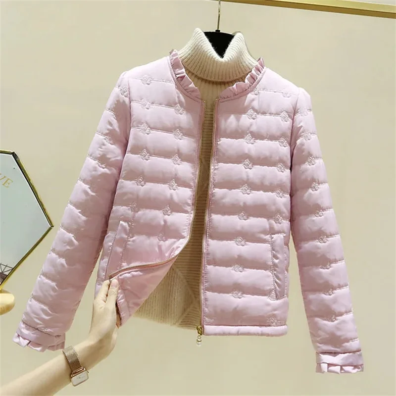 Thin light Down Cotton Jacket Female Short Coat Autumn Winter Women's Outerwear 2025 New Female Cotton Padded Jacket Parkas 3XL